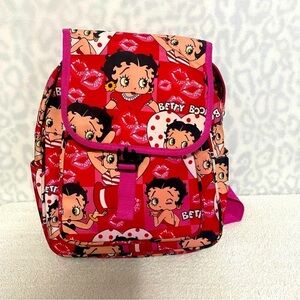 Betty Boop Backpack Purse 13" Carry Red Tote Bag Birthday, School Unique EUC
